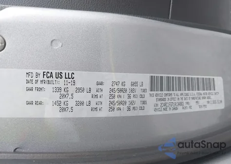 2020 Chrysler Pacifica Touring из США, поврежденный, VIN 2C4RC1FG7LR134863